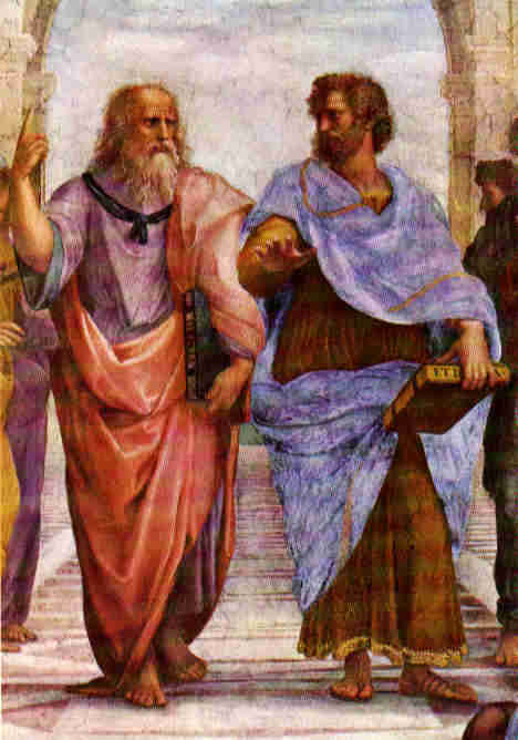 Plato (left) and Aristotle (right)